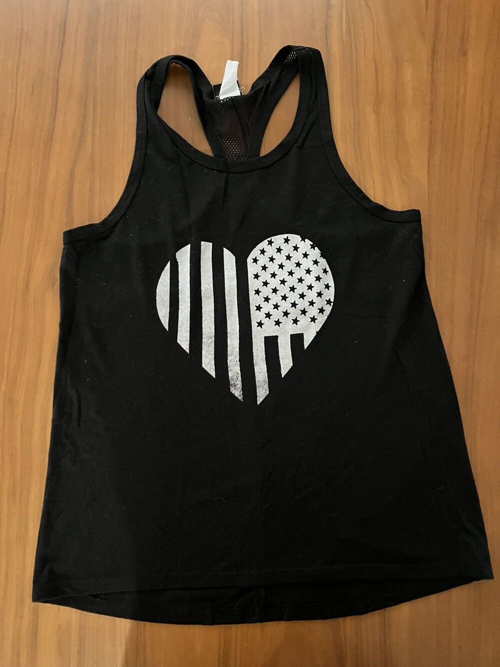 Fifth Sun Black Racerback Tank with Mesh Upper Back - Large
